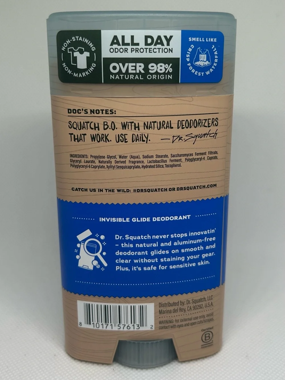 Dr. Squatch Invisible Glide Deodorant - Fresh Falls (Blue & Tan) 2.65oz